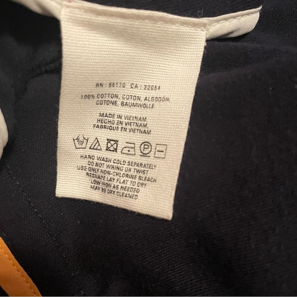 Anthropologie Cartonnier Navy & Cream Stripe Knit Blazer - pockets & Peplum Back - Picture 6 of 6